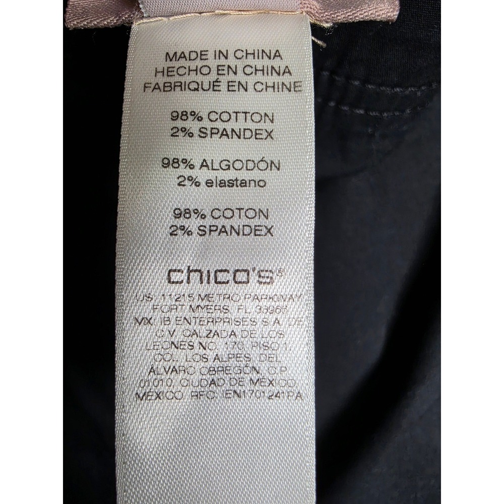 Chicos Women's Capri Pants Tapered Leg Pockets Black Size 1 - Picture 4 of 5